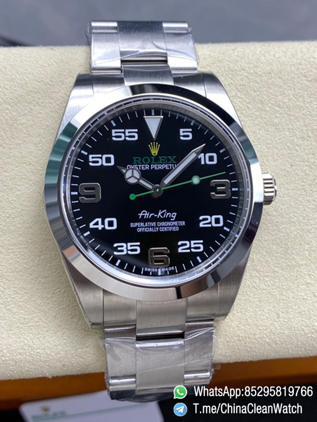 Clean Factory Watches Authorized Store C Factory Air King 126900 Black Dial Green Second Hand 904L Steel Case Bracelet VR3230 Movement 00 Clean Factory Watches Authorized Store C Factory Air King 126900 Black Dial Green Second Hand 904L Steel Case Bracelet VR3230 Movement 00