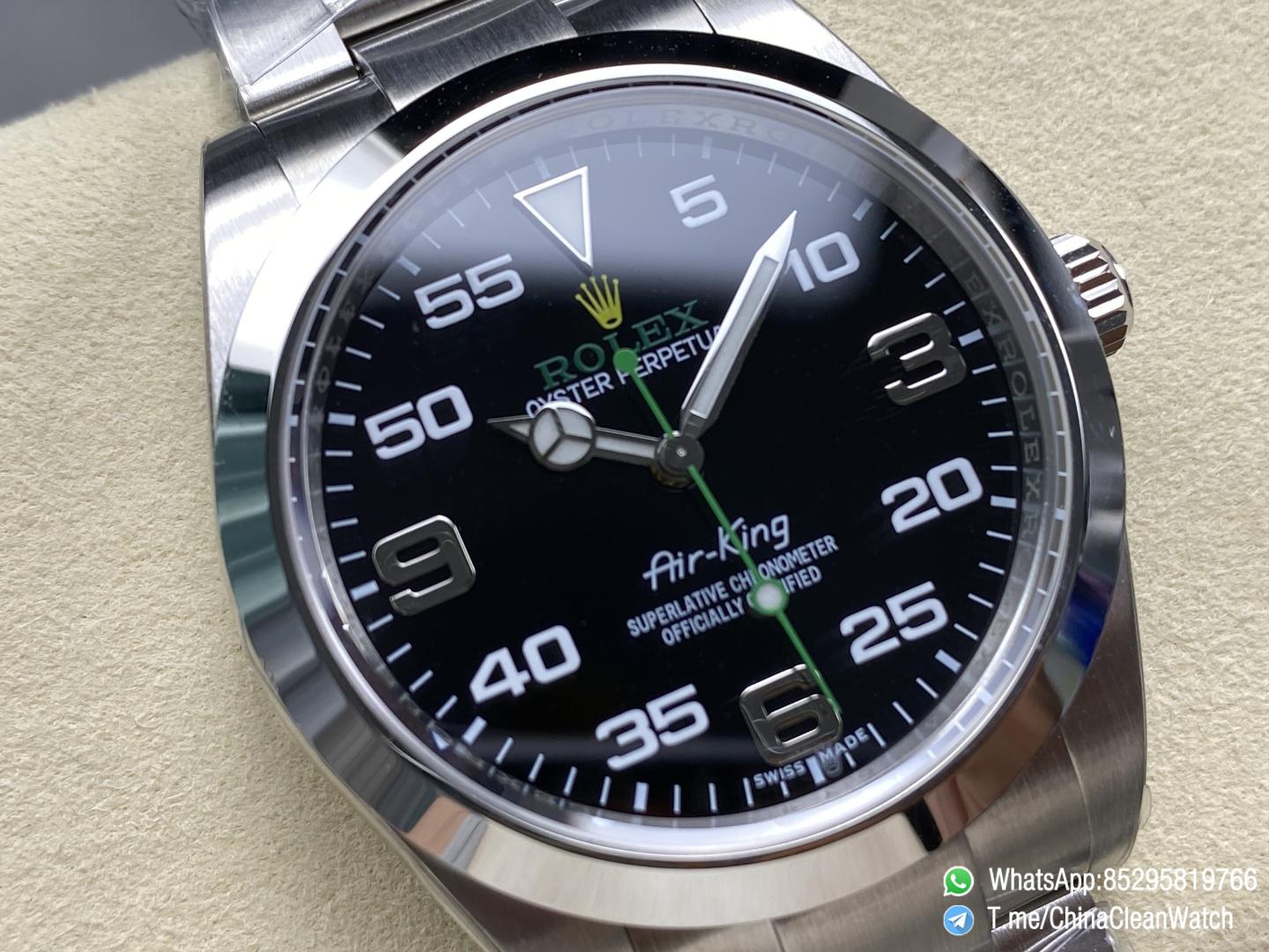 Clean Factory Watches Authorized Store C Factory Air King 126900 Black Dial Green Second Hand 904L Steel Case Bracelet VR3230 Movement 03 Clean Factory Watches Authorized Store C Factory Air King 126900 Black Dial Green Second Hand 904L Steel Case Bracelet VR3230 Movement 03