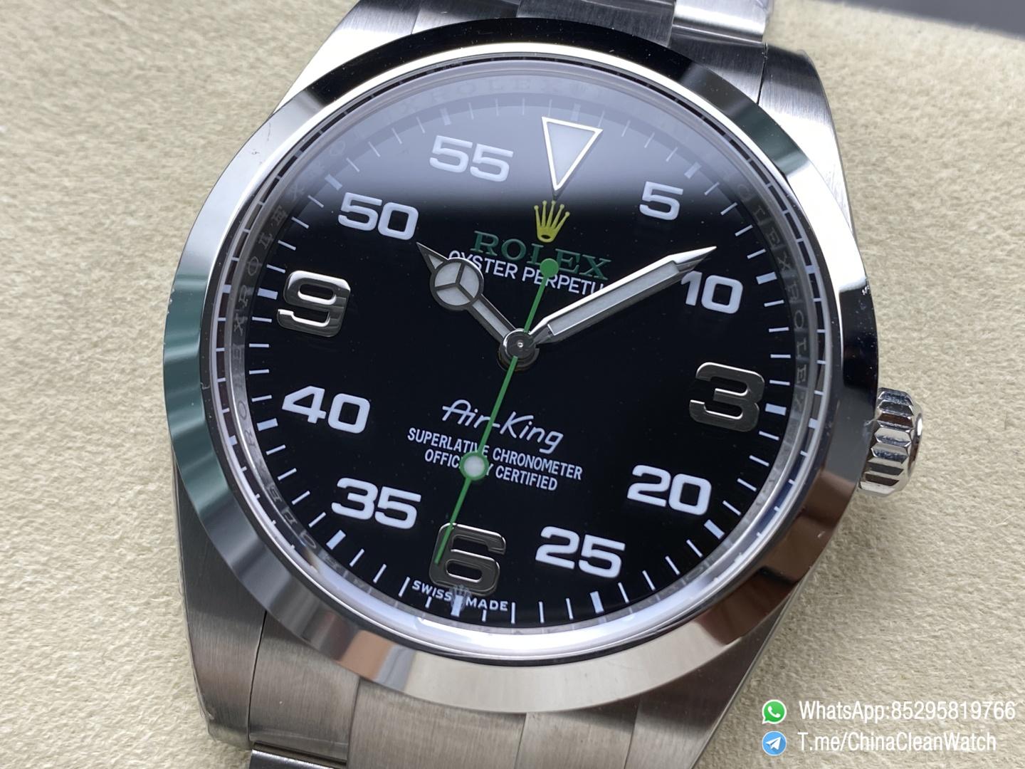 Clean Factory Watches Authorized Store C Factory Air King 126900 Black Dial Green Second Hand 904L Steel Case Bracelet VR3230 Movement 04 Clean Factory Watches Authorized Store C Factory Air King 126900 Black Dial Green Second Hand 904L Steel Case Bracelet VR3230 Movement 04