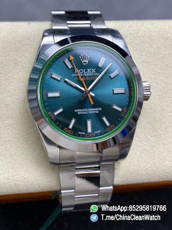 Clean Factory Watches Authorized Store C Factory Milgauss 116400 40mm Blue Dial with Lightning Second Hand Green Sapphire Crystal Super Clone 3131 Carlibre 00