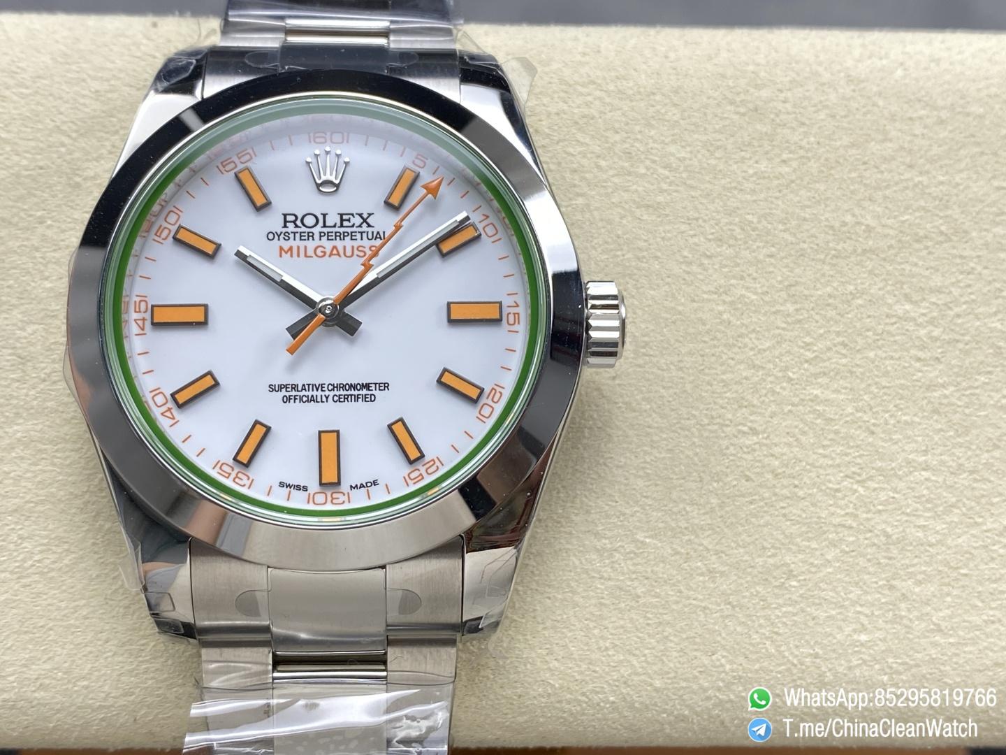 Clean Factory Watches Authorized Store C Factory Rolex Milgauss 40mm White Dial Orange Index and Lightning Second Hand Super Clone 3131 Carlibre 03 Clean Factory Watches Authorized Store C Factory Rolex Milgauss 40mm White Dial Orange Index and Lightning Second Hand Super Clone 3131 Carlibre 03