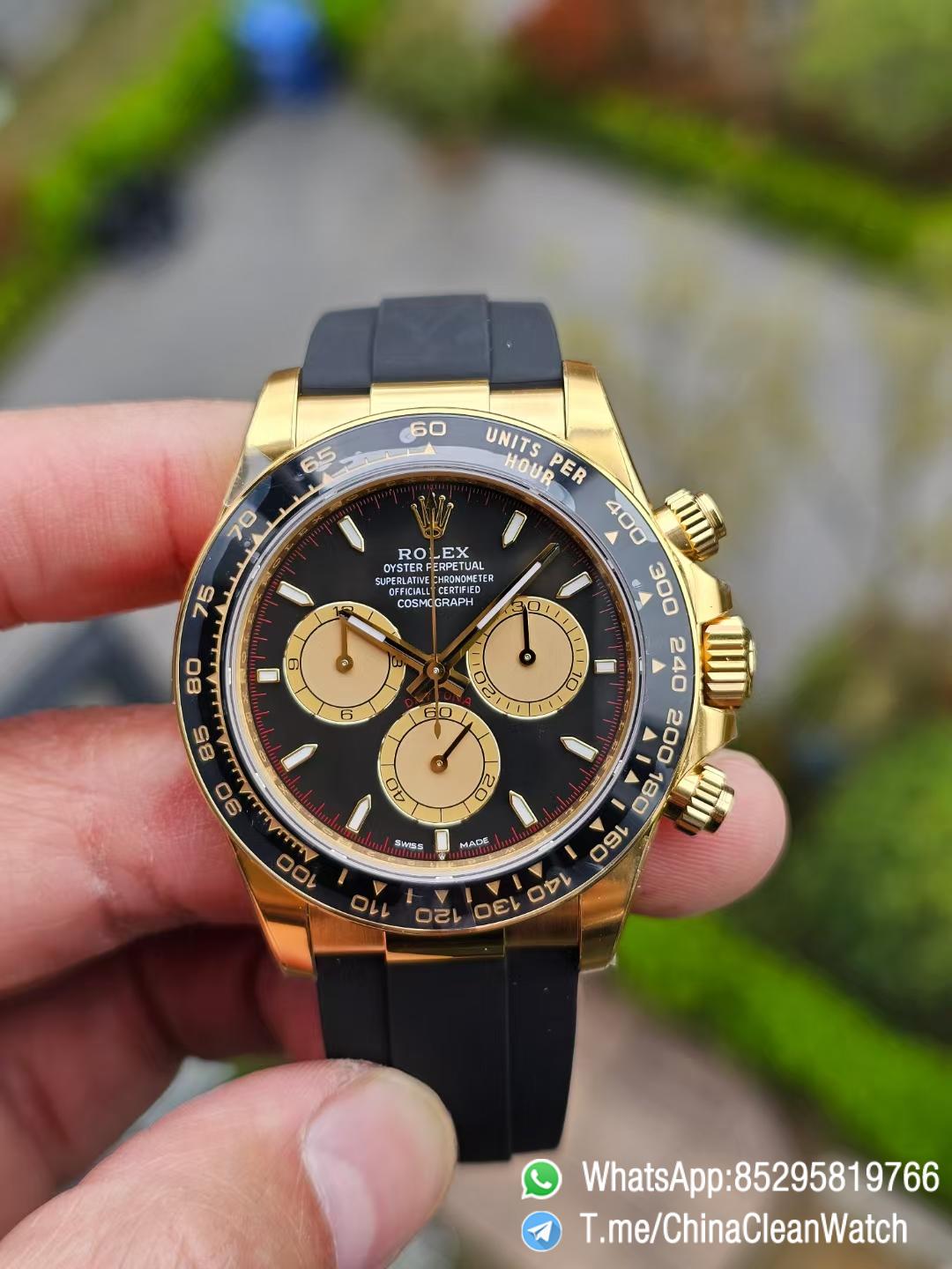 Clean Factory Watches Authorized Store VSF Daytona Paul Newman 126518LN Yellow Gold Case Black Dial Yellow Gold Sub Dial Oysterflex DD4131 Calibre 01 Clean Factory Watches Authorized Store VSF Daytona Paul Newman 126518LN Yellow Gold Case Black Dial Yellow Gold Sub Dial Oysterflex DD4131 Calibre 01