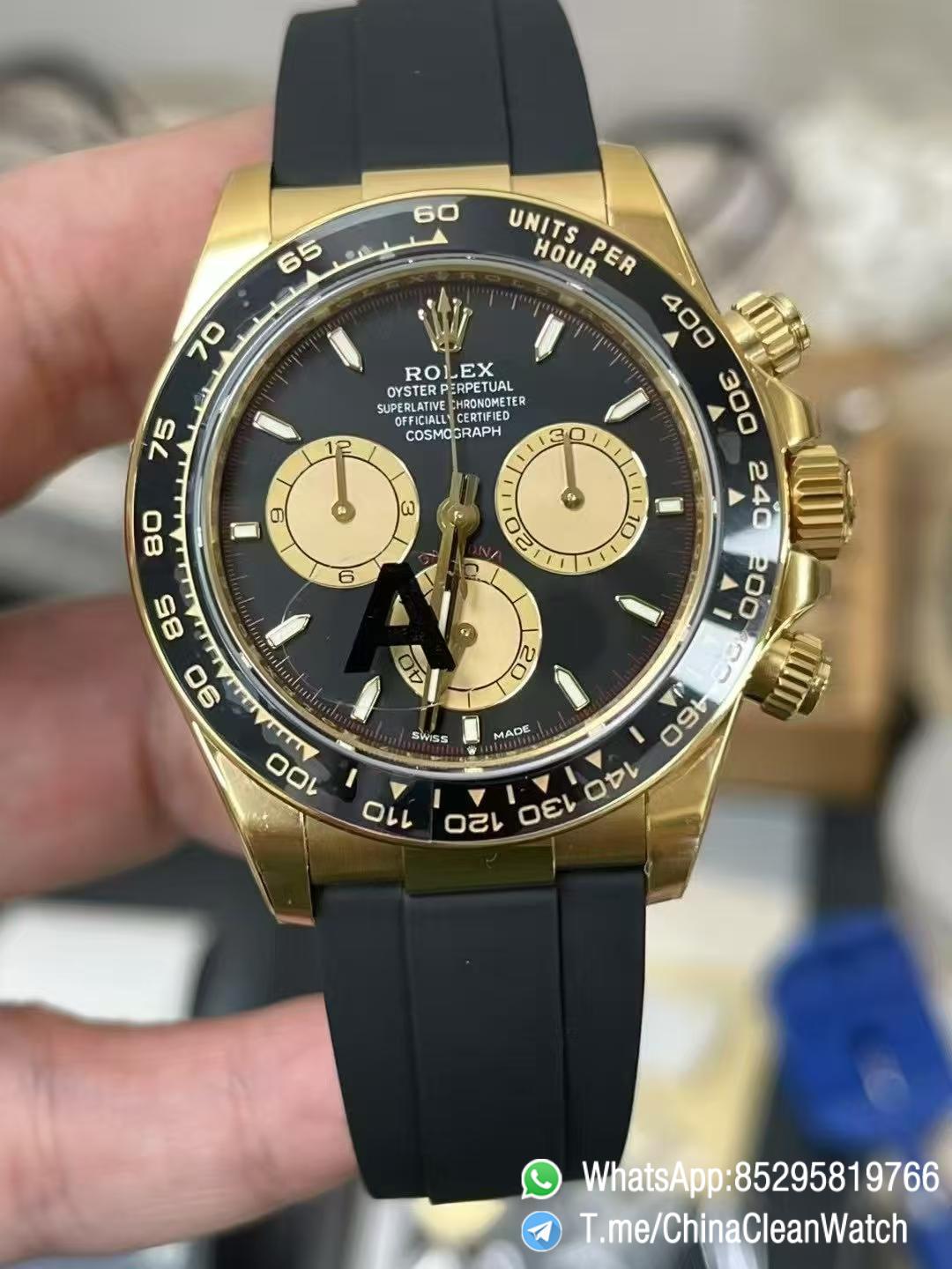 Clean Factory Watches Authorized Store VSF Daytona Paul Newman 126518LN Yellow Gold Case Black Dial Yellow Gold Sub Dial Oysterflex DD4131 Calibre 07 Clean Factory Watches Authorized Store VSF Daytona Paul Newman 126518LN Yellow Gold Case Black Dial Yellow Gold Sub Dial Oysterflex DD4131 Calibre 07