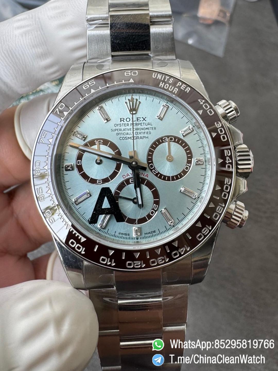 Clean Factory Watches VSF Daytona 126506 Gain Weight 164g Ice Blue Dial Diamonds Indexes Brown Ceramic Bezel DD4131 Caliber 904L Oyster Bracelet 000 Clean Factory Watches VSF Daytona 126506 Gain Weight 164g Ice Blue Dial Diamonds Indexes Brown Ceramic Bezel DD4131 Caliber 904L Oyster Bracelet 000