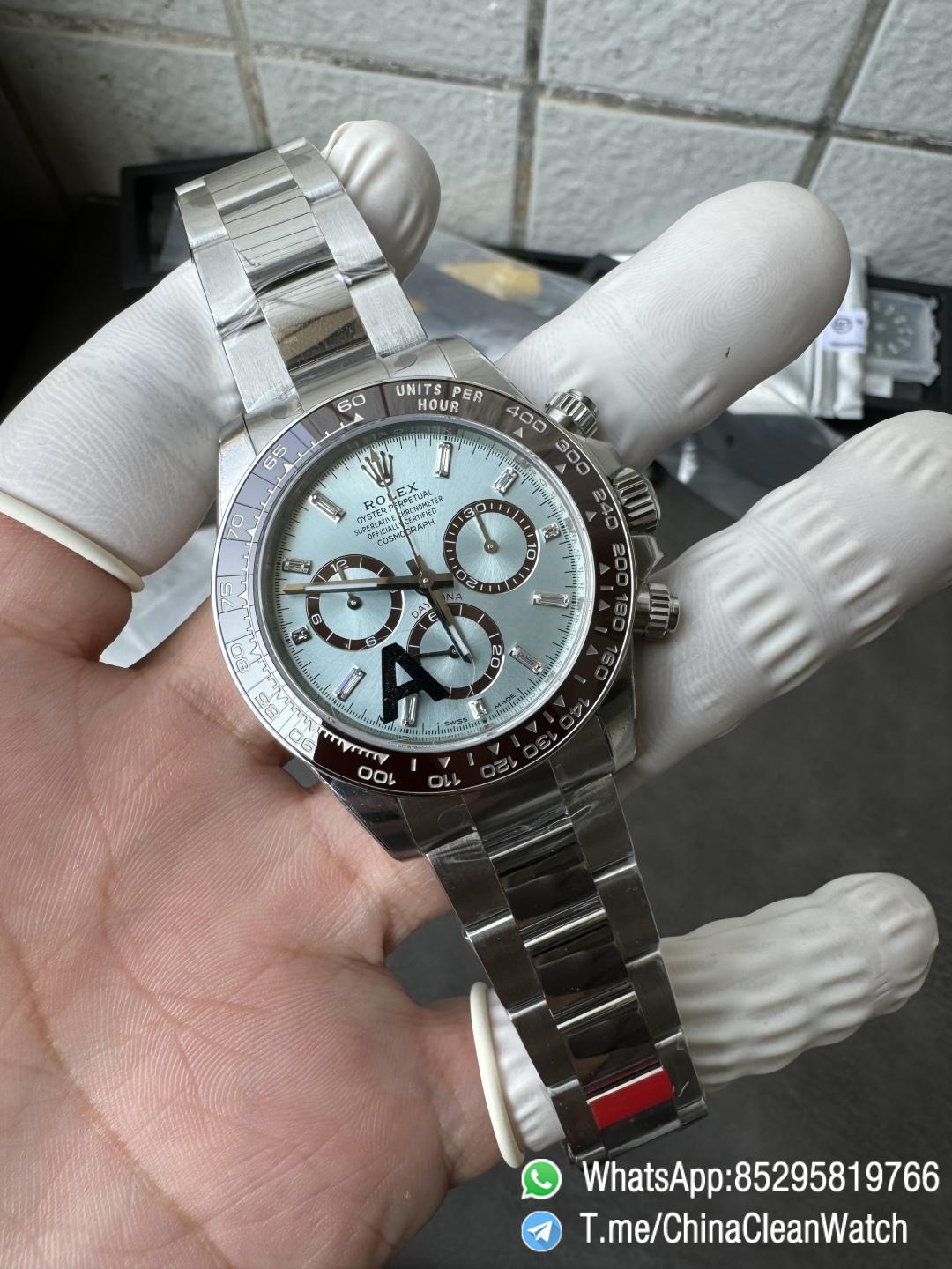Clean Factory Watches VSF Daytona 126506 Gain Weight 164g Ice Blue Dial Diamonds Indexes Brown Ceramic Bezel DD4131 Caliber 904L Oyster Bracelet 04 Clean Factory Watches VSF Daytona 126506 Gain Weight 164g Ice Blue Dial Diamonds Indexes Brown Ceramic Bezel DD4131 Caliber 904L Oyster Bracelet 04