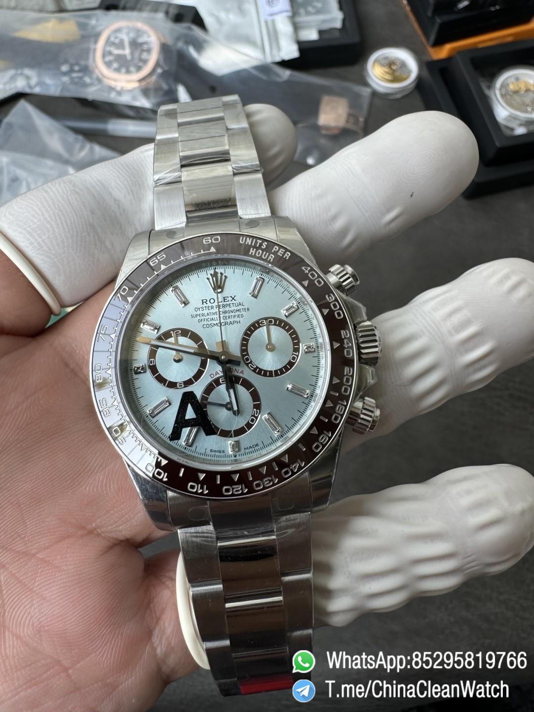 Clean Factory Watches VSF Daytona 126506 Gain Weight 164g Ice Blue Dial Diamonds Indexes Brown Ceramic Bezel DD4131 Caliber 904L Oyster Bracelet 07 Clean Factory Watches VSF Daytona 126506 Gain Weight 164g Ice Blue Dial Diamonds Indexes Brown Ceramic Bezel DD4131 Caliber 904L Oyster Bracelet 07