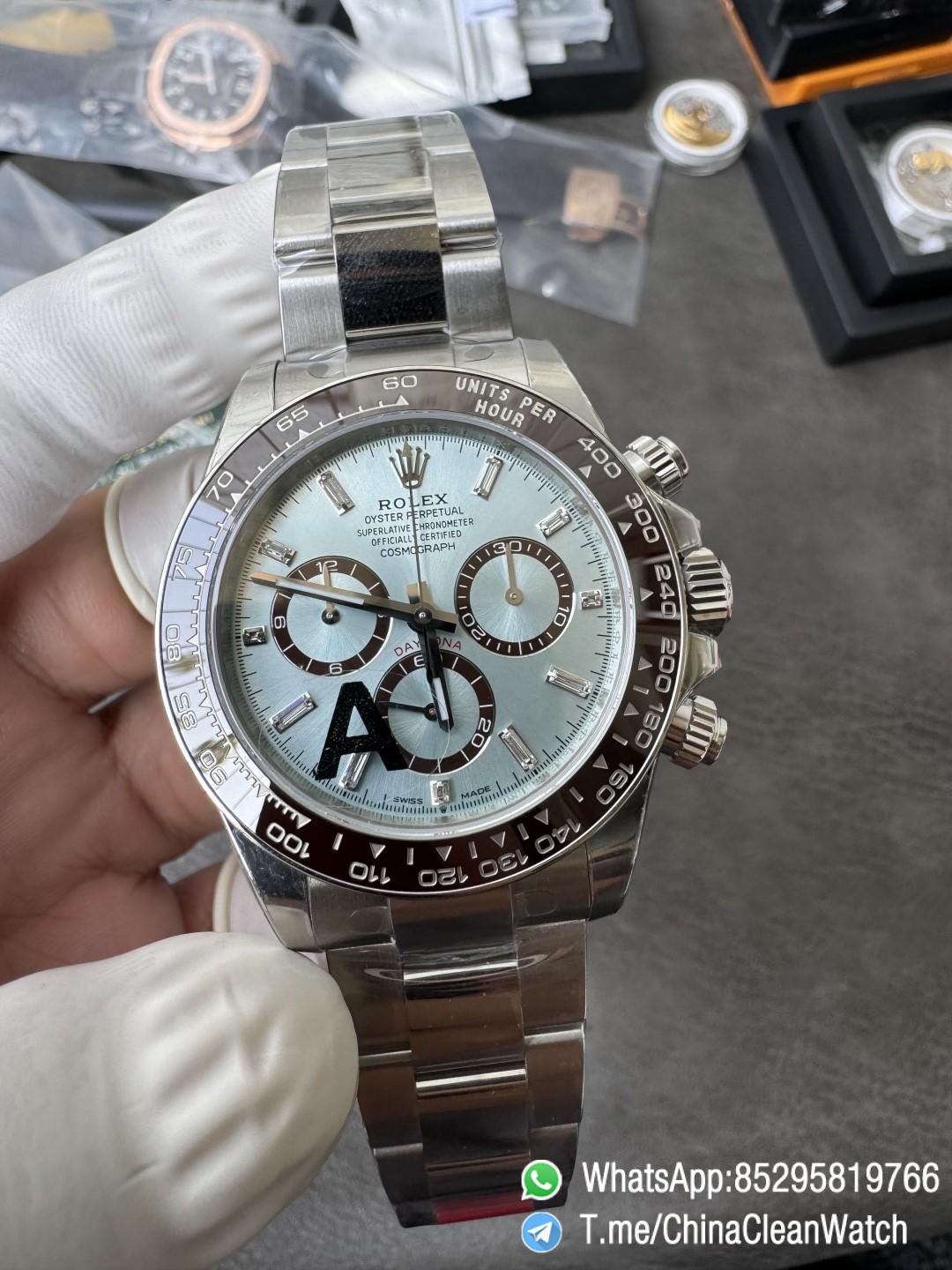 Clean Factory Watches VSF Daytona 126506 Gain Weight 164g Ice Blue Dial Diamonds Indexes Brown Ceramic Bezel DD4131 Caliber 904L Oyster Bracelet 08 Clean Factory Watches VSF Daytona 126506 Gain Weight 164g Ice Blue Dial Diamonds Indexes Brown Ceramic Bezel DD4131 Caliber 904L Oyster Bracelet 08