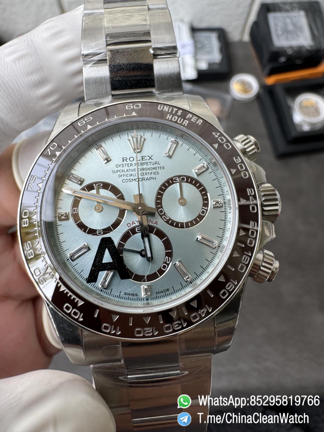 Clean Factory Watches VSF Daytona 126506 Gain Weight 164g Ice Blue Dial Diamonds Indexes Brown Ceramic Bezel DD4131 Caliber 904L Oyster Bracelet 10 Clean Factory Watches VSF Daytona 126506 Gain Weight 164g Ice Blue Dial Diamonds Indexes Brown Ceramic Bezel DD4131 Caliber 904L Oyster Bracelet 10