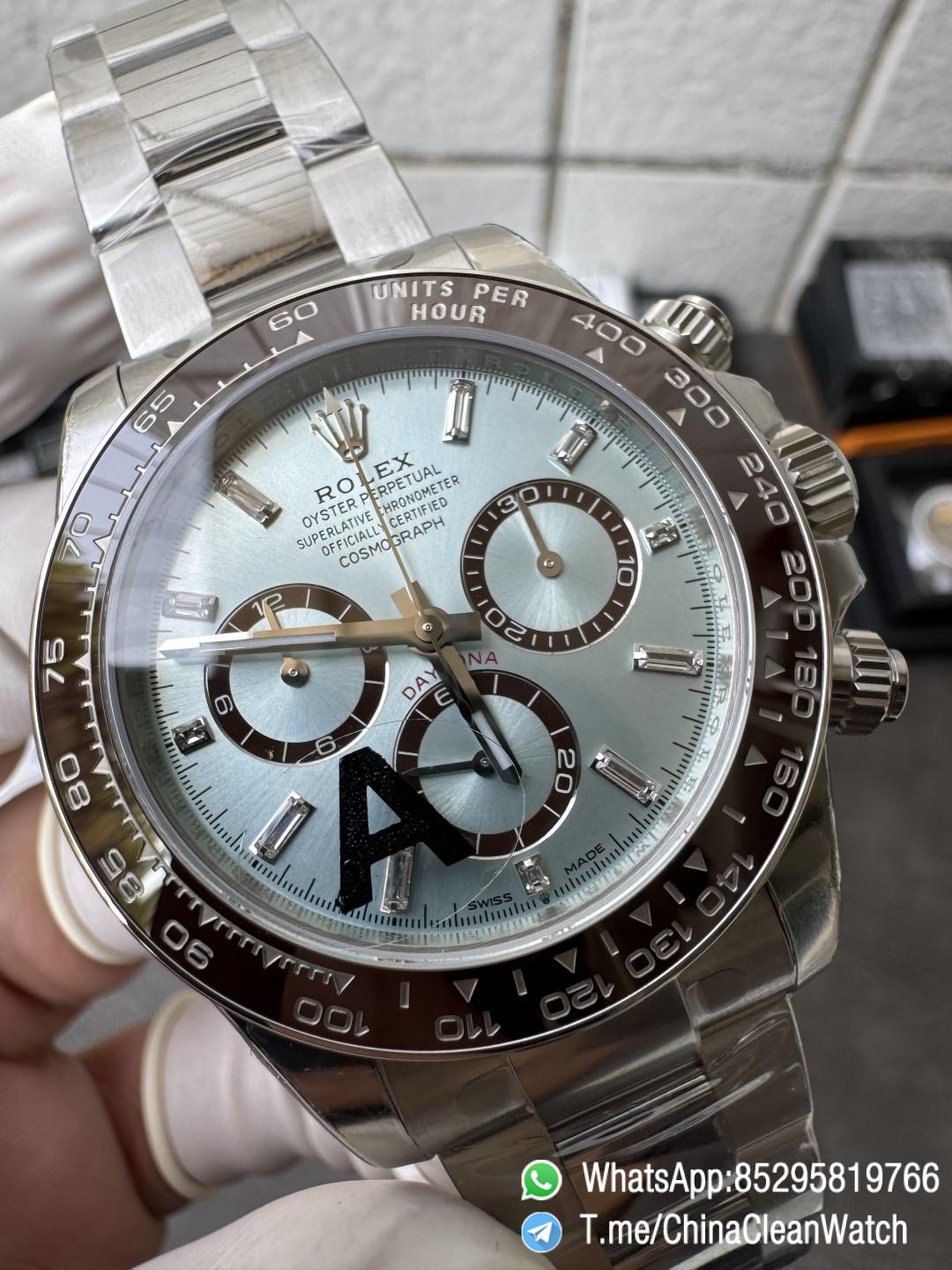 Clean Factory Watches VSF Daytona 126506 Gain Weight 164g Ice Blue Dial Diamonds Indexes Brown Ceramic Bezel DD4131 Caliber 904L Oyster Bracelet 11 Clean Factory Watches VSF Daytona 126506 Gain Weight 164g Ice Blue Dial Diamonds Indexes Brown Ceramic Bezel DD4131 Caliber 904L Oyster Bracelet 11