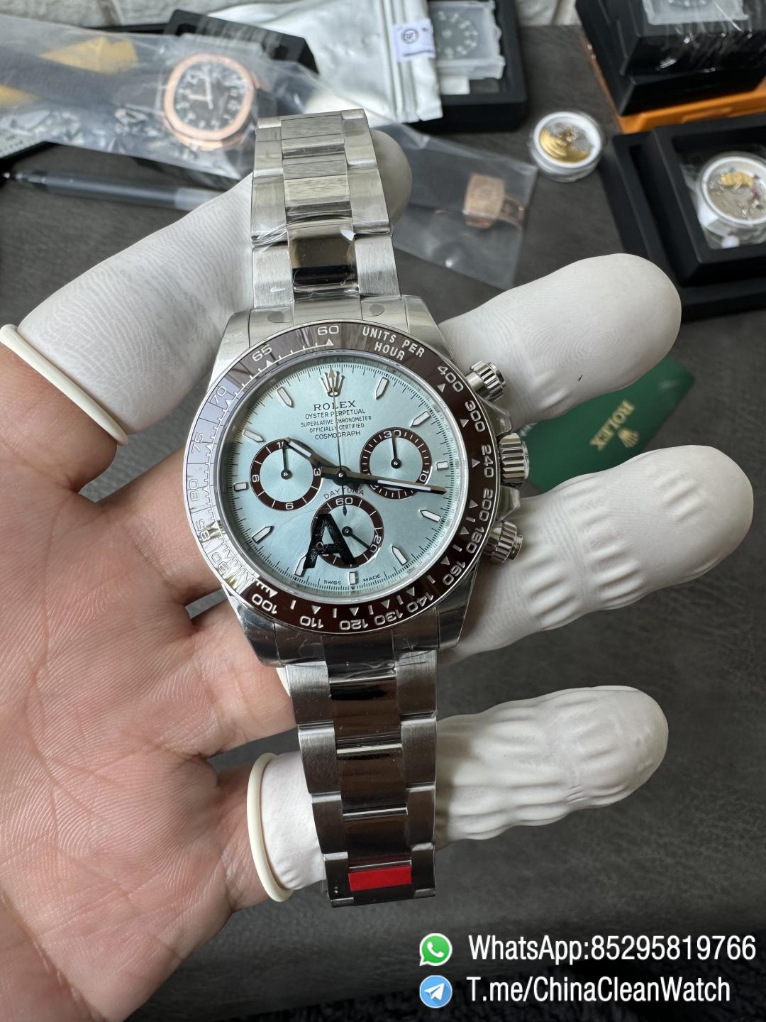 Clean Factory Watches VSF Daytona 126506 Gain Weight 164g Ice Blue Dial Luminos Indexes Brown Ceramic Bezel DD4131 Caliber 904L Oyster Bracelet 02 Clean Factory Watches VSF Daytona 126506 Gain Weight 164g Ice Blue Dial Luminos Indexes Brown Ceramic Bezel DD4131 Caliber 904L Oyster Bracelet 02