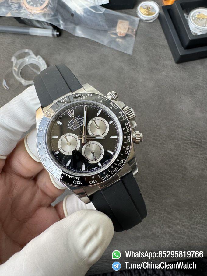 Clean Factory Watches VSF Gain Weight 137g Daytona 126519 Black Dial with Silver Center Chrono Dial DanDong 4131 Movement Oysterflex Strap 05