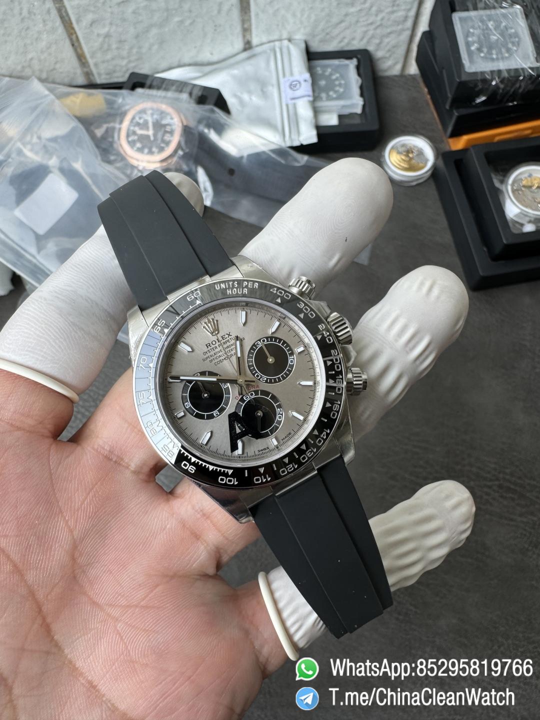 Clean Factory Watches VSF Gain Weight 137g Daytona 126519 Gray Dial Black Center Chrono Dial Luminos Indexes DD4131 Caliber Oysterflex Strap 03 Clean Factory Watches VSF Gain Weight 137g Daytona 126519 Gray Dial Black Center Chrono Dial Luminos Indexes DD4131 Caliber Oysterflex Strap 03