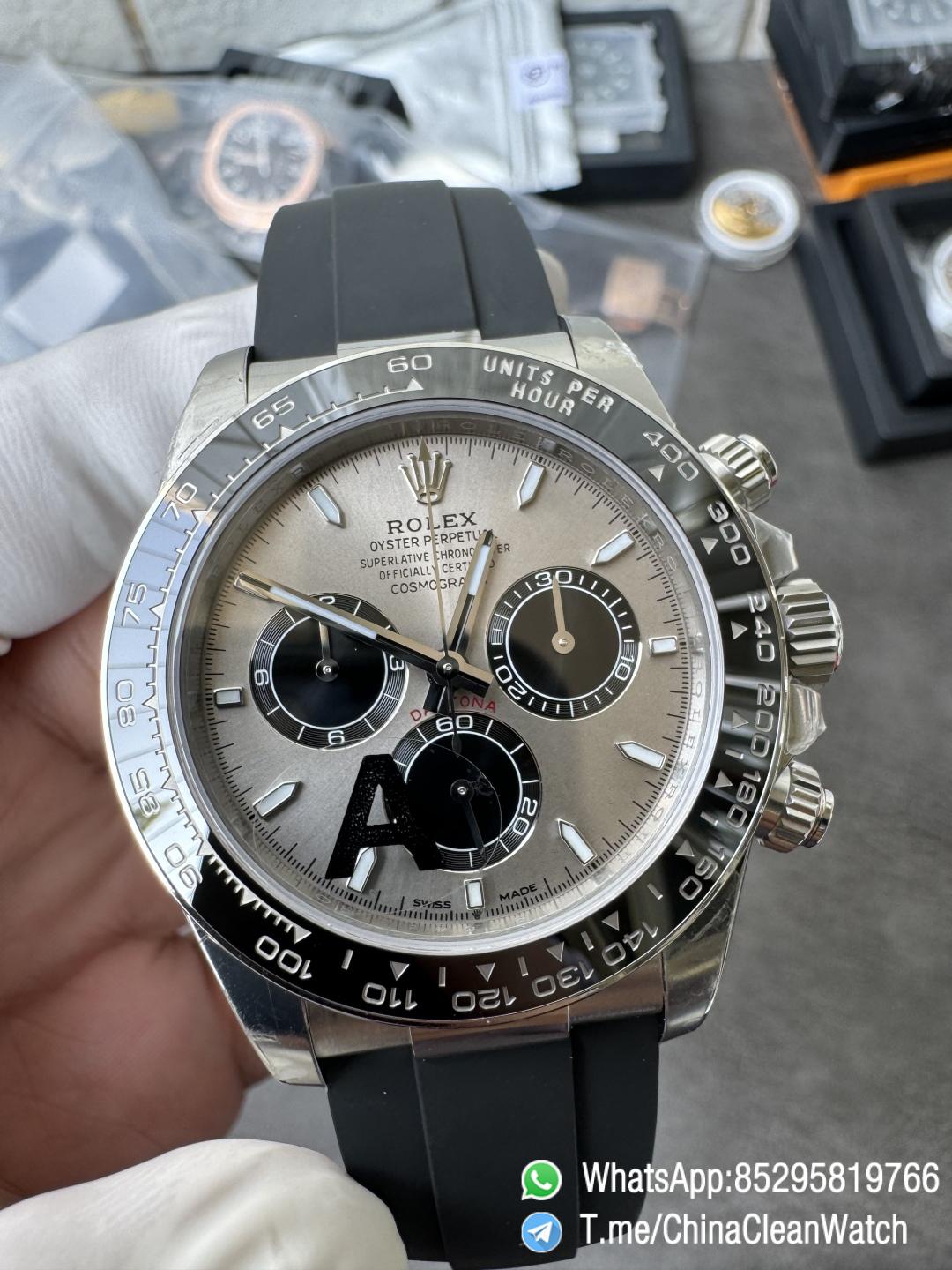 Clean Factory Watches VSF Gain Weight 137g Daytona 126519 Gray Dial Black Center Chrono Dial Luminos Indexes DD4131 Caliber Oysterflex Strap 05 Clean Factory Watches VSF Gain Weight 137g Daytona 126519 Gray Dial Black Center Chrono Dial Luminos Indexes DD4131 Caliber Oysterflex Strap 05