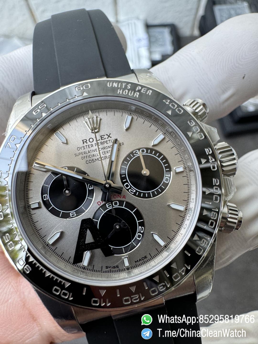 Clean Factory Watches VSF Gain Weight 137g Daytona 126519 Gray Dial Black Center Chrono Dial Luminos Indexes DD4131 Caliber Oysterflex Strap 06 Clean Factory Watches VSF Gain Weight 137g Daytona 126519 Gray Dial Black Center Chrono Dial Luminos Indexes DD4131 Caliber Oysterflex Strap 06