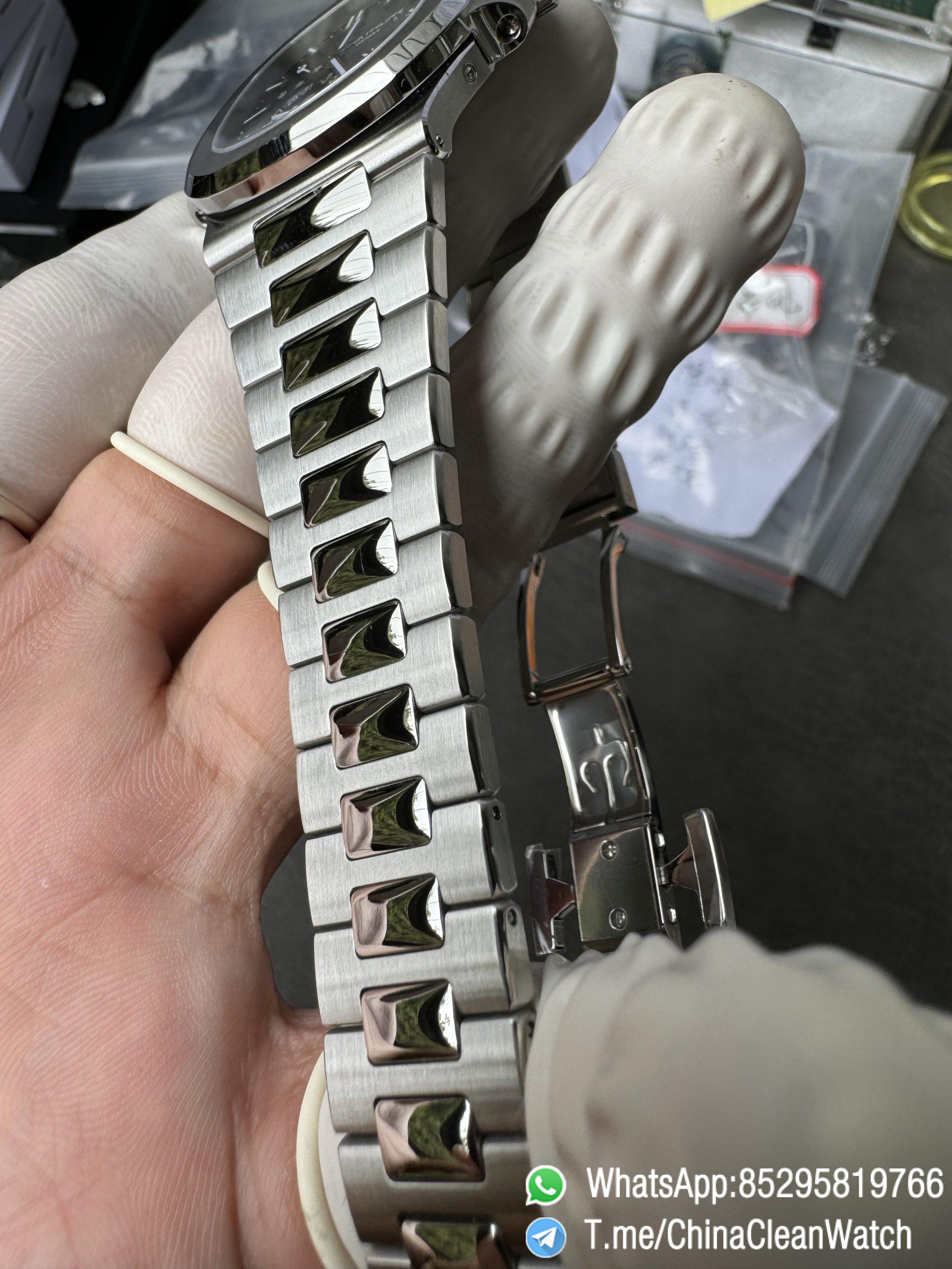 OMEF Custom Patek Nautilus 5712 Blue Dial Moon Phase and Power Reserve Display Free Sprung Balance 240 Movement Brushed Finish Bracelet 16 OMEF Custom Patek Nautilus 5712 Blue Dial Moon Phase and Power Reserve Display Free Sprung Balance 240 Movement Brushed Finish Bracelet 16